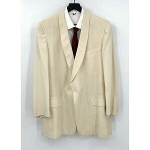 vintage 60s HART SCHAFFNER MARX dinner jacket blazer wool polyester ivory 42L